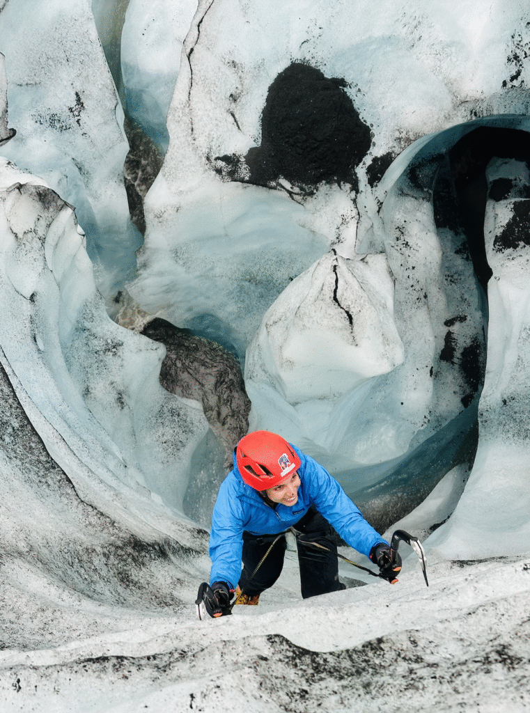 Ice climbing in Iceland