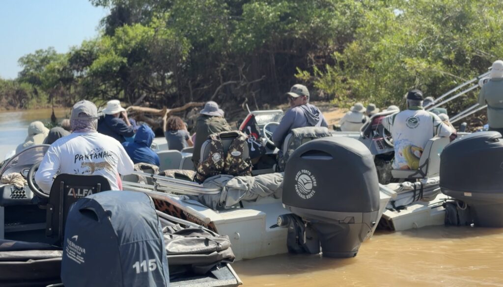 The experience of many boats at the same spot in Pantanal